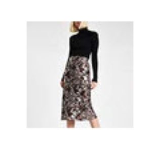 River Island satin midi skirt